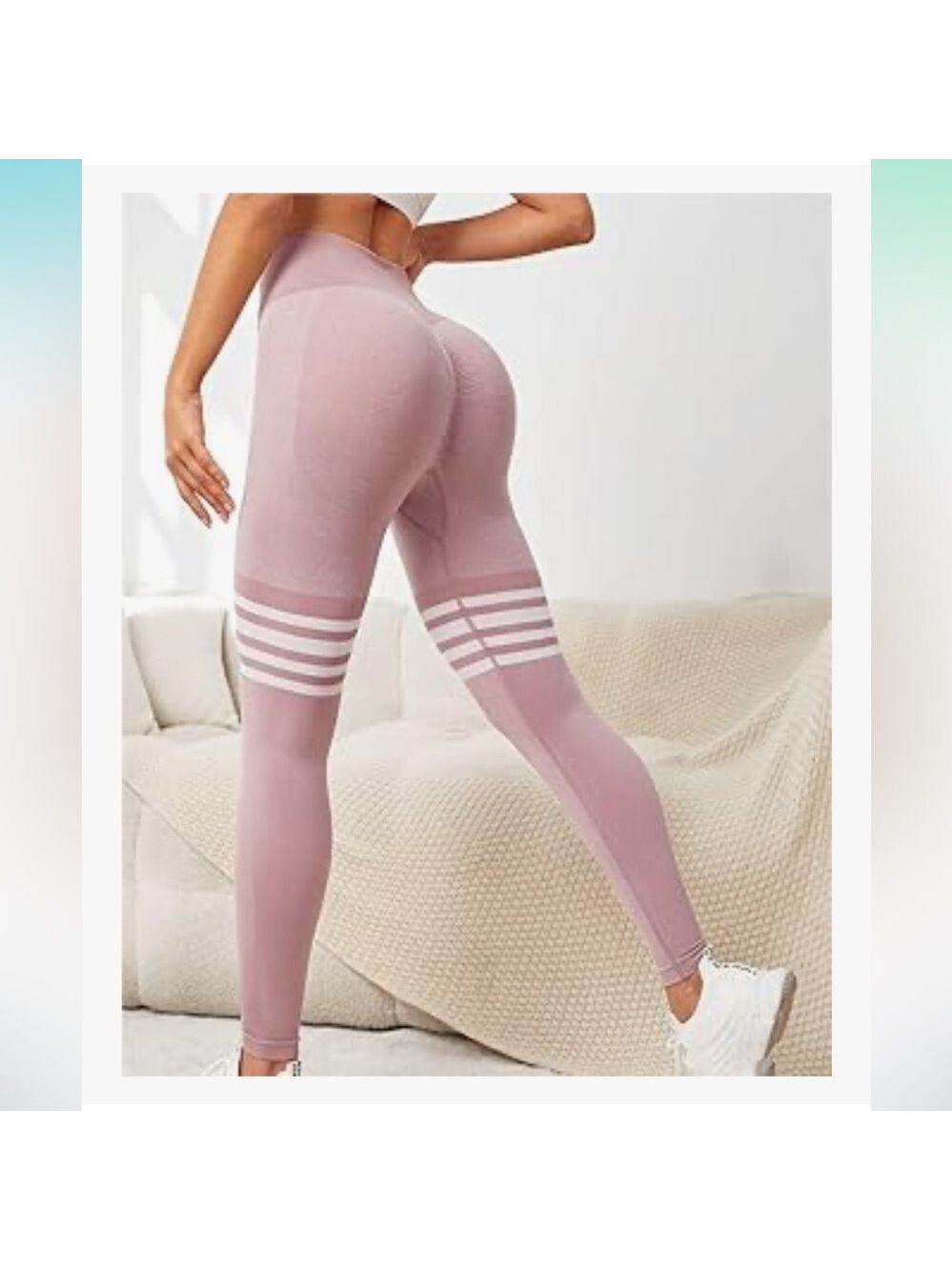 BUTT LIFTING HI-RISE COMFORT LEGGINGS - SIZE MEDIUM, MAUVE PINK, GREAT CONDITION